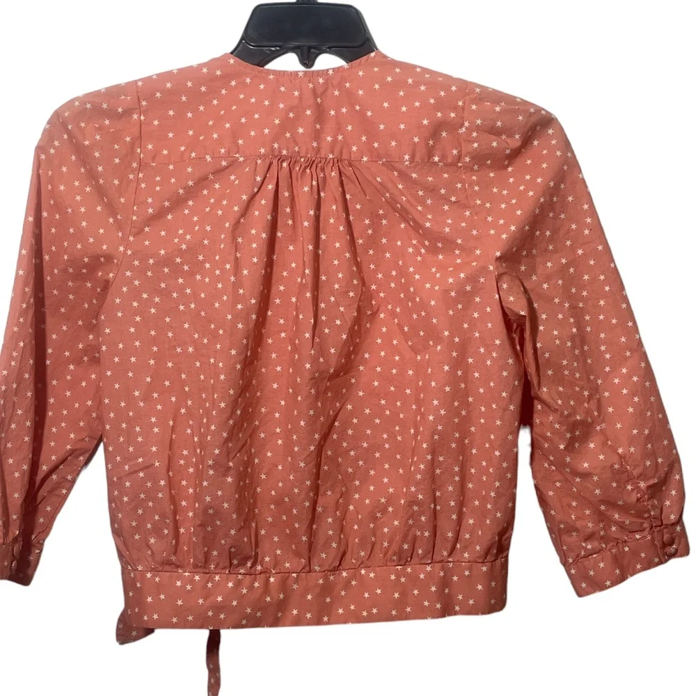 Madewell Small Orange White 100% Cotton Ladies Cute‎ Top - Picture 6 of 6